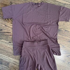 Nuuds Biker Short Set- Coffee- Size Small